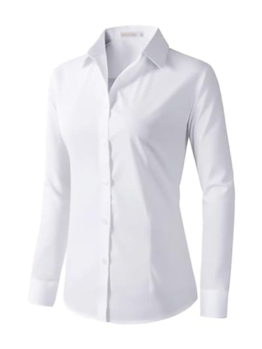 Women's Long Sleeve Button Down Shirt Cotton Office Work Blouse